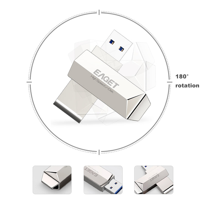Eaget 16GB 32GB 64GB 128GB 256GB USB 3.0 Flash Drive U Disk For Laptop Notebook Desktop Speaker Car