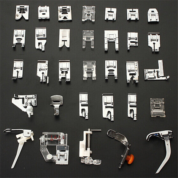 32pcs Home Sewing Machine Parts Presser Foot Feet Sew Accessories for Brother Janome Yokoyama Juki