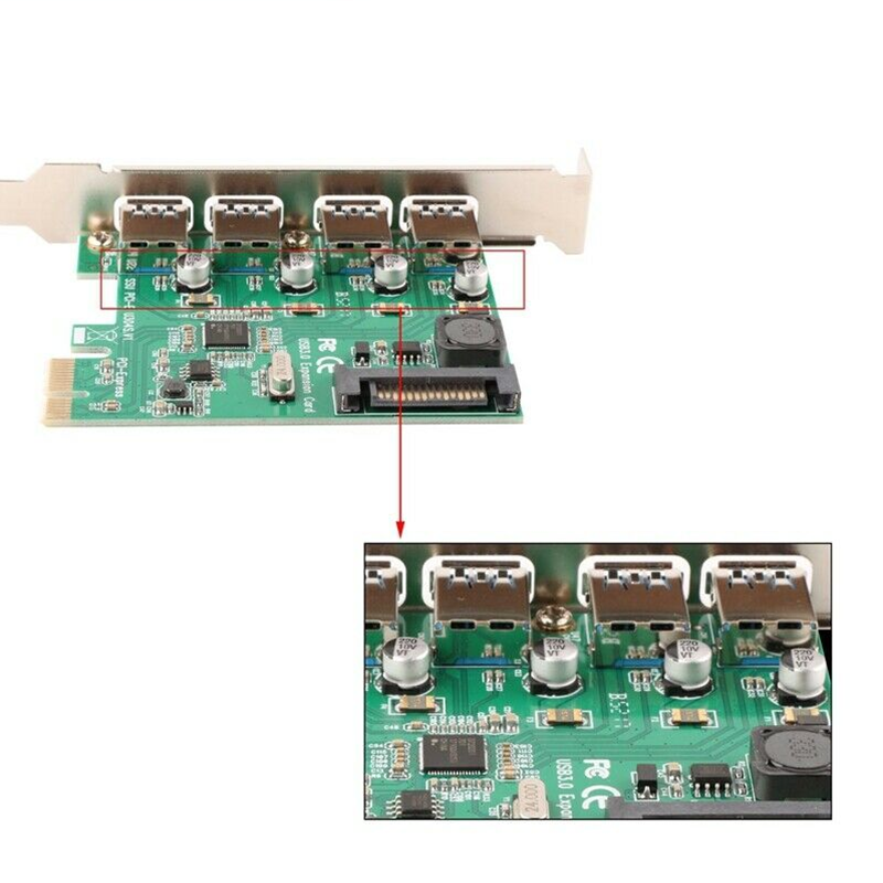 SSU N04S PCI-E to USB3.0 Expansion Card Comes with Four Standard USB3.0 Interfaces for Desktop Computer