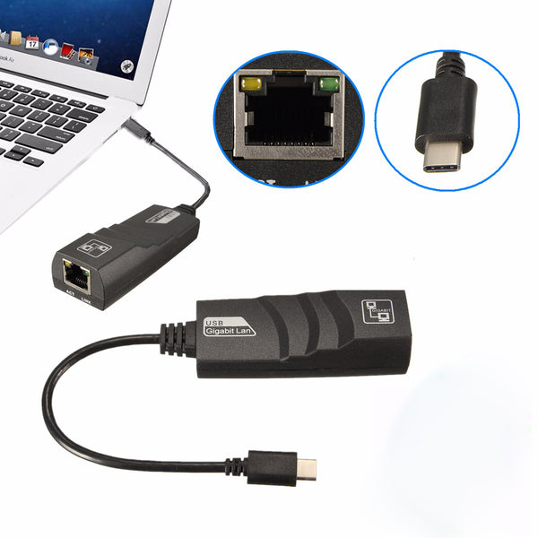 LEORY USB 3.1 Type C Reversible (USB-C) to RJ45 100/1000Mbps Gigabit Ethernet LAN Networking Adapter