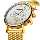 GIMTO GM246 Men Watch Calendar Chronograph Watch Stainless Steel Strap Quartz Watches