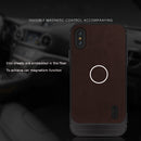 Retro Magnetic Absorption PU Leather Soft TPU Case for iPhone X