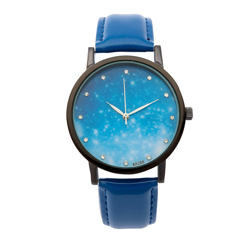 MILIER 8288 Starry Night Sky Fashion Leather Strap Simple Women Wrist Watch