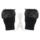 5V USB Heated Gloves Warmer Hands Knitting Fingerless Electric Office Winter Motorcycle