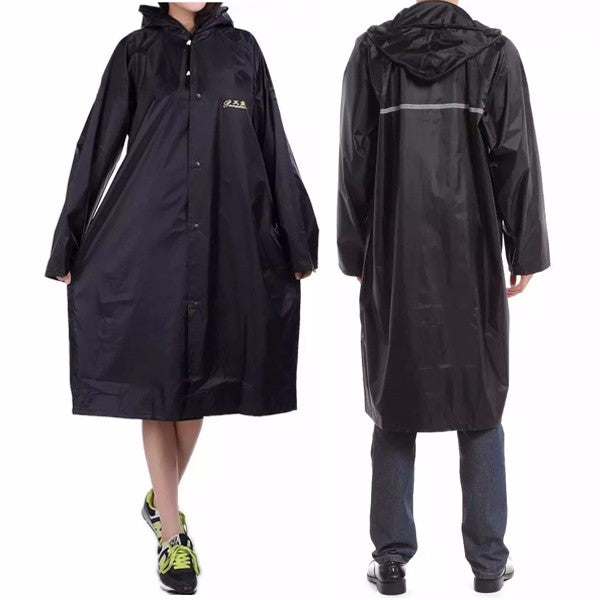 Adult Outdooors RainCoat Long Poncho Hood Thicker Reflective Types Design Work Travel Rainwear