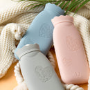 Silicone Hot Water Bottle Water Injection Heating Bag Mini Hand Warmer With Knit Cover