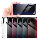Bakeey Carbon Fiber Gradient Color Tempered Glass Protective Case for Xiaomi Redmi Note 8