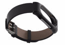 Mijobs Leather Bracelet Replacement for Xiaomi MiBand 2 Wrist Strap Smartband