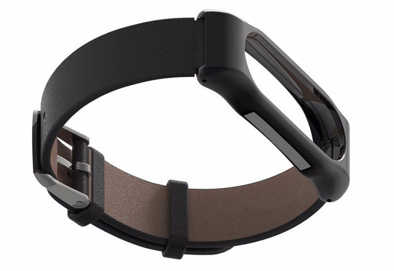 Mijobs Leather Bracelet Replacement for Xiaomi MiBand 2 Wrist Strap Smartband