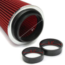 4 Inch Red Truck Long Performance High Flow Cold Air Intake Cone Dry Filter Car Air Filter
