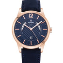 BAGARI 8015P Luminous Display Genuine Leather Strap Quartz Watch Casual Style Men Watch