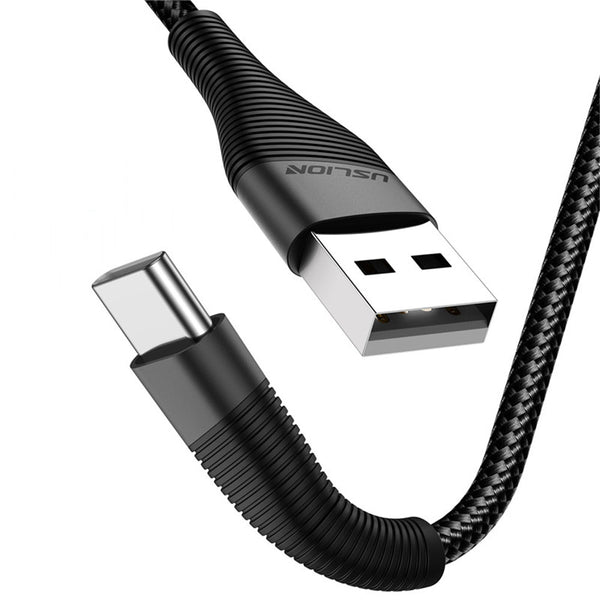 USLION 3A Type C Fast Charging Data Cable For Huawei P30 Pro Mate 30 5G Xiaomi Mi9 9Pro Redmi K20 Pro K30 Oneplus 7T Pro S10+ Note 10 5G