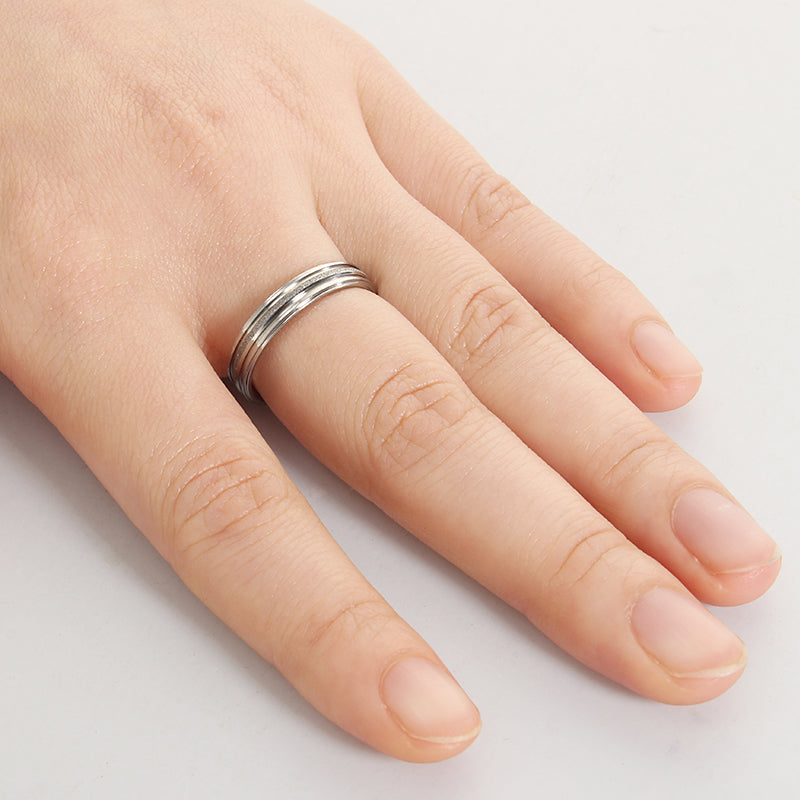 Sweet Couple Ring Silver Plated Simple Wedding Finger Ring