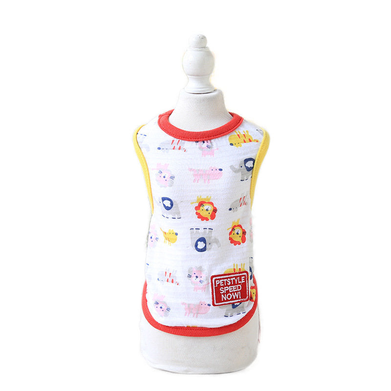 Small Puppy Cartoon Vest Pet Dog Clothes for Dogs Summer Clothing Pet T-shirt