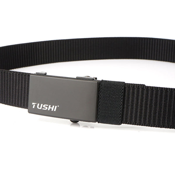 TUSHI 120cm Tactical Belt Military Security Elastic Waist Belt Automatic Buckle Casual Nylon Waistband