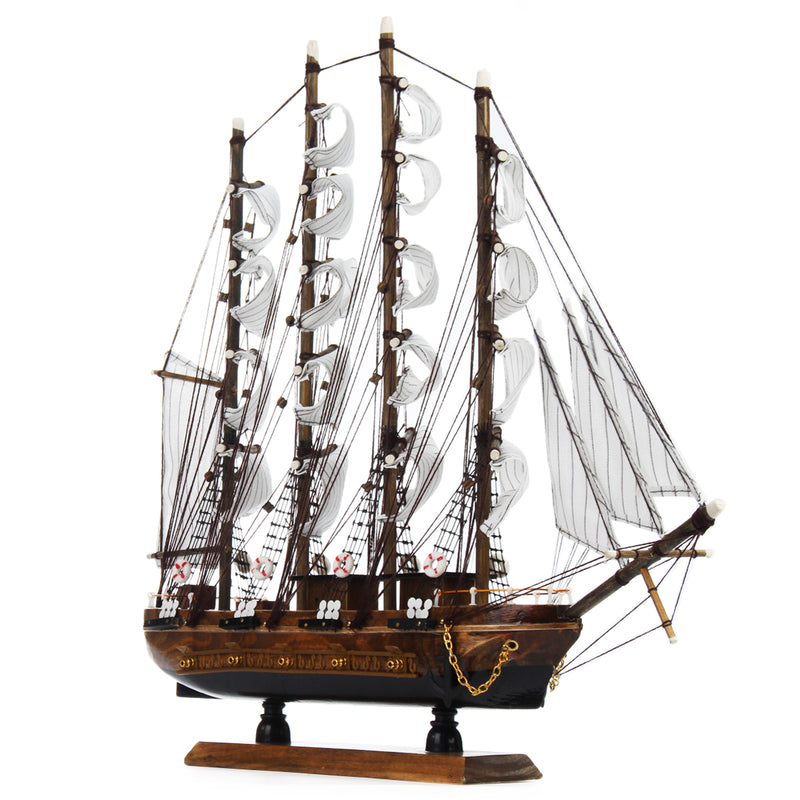 50cm Handmade Wooden Sailing Boats Model Assembly Nautical Ship Schooner Boat Decorations Gift