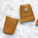 Handmade Patchwork Faux Leather Thimble Finger Sets With Metal Tip DIY Sewing Tools Hand Needlework