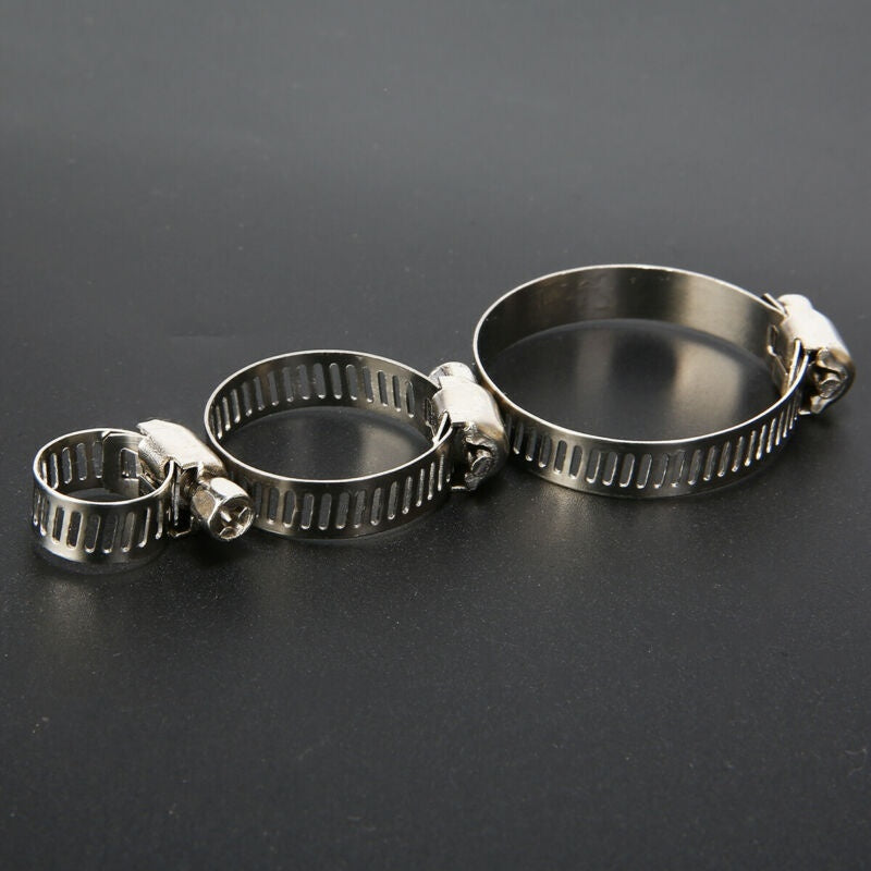60Pcs Pipe Clamps Stainless Steel Hose Clips Fuel Hose Pipe Clamp Worm Drive Durable Anti-oxidation