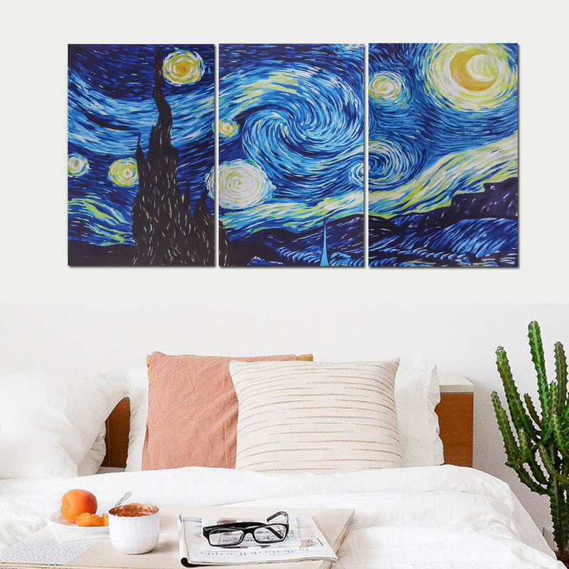3Pcs Starry Night Waterproof Picture Canvas Paint Wall Art Poster Home Decorations