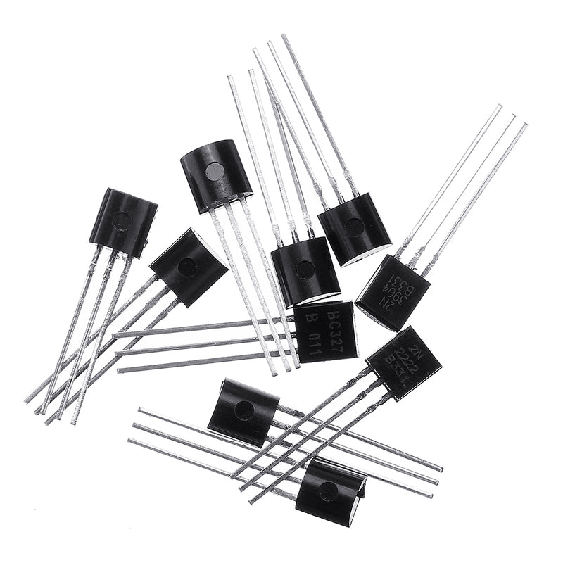 600Pcs Transistor Assortment Kit BC337 BC327 2N2222 2N2907 2N3904 2N3906 S8050 S8550 A1015 C1815 10 Value Transistors Box