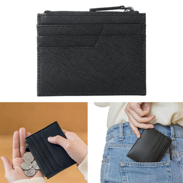 90 Fun Cowhide Leather Wallet 6 Slots Card Holder Coin Change Purse Pocket Bag Outdoor Travel from xiaomi youpin