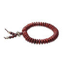 Natural Siam Rosewood Beads Buddha Bead Elastic Bracelet for Women Men
