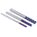 Drillpro D4/5/6/8/10mm HRC60 4 Flutes Milling Cutter L75mm Blue NACO Coated Tungsten Carbide Milling Cutter CNC Tool