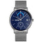 SKMEI 9182 Business Style Circular Mirror Mesh Steel Strap Week Date Display Men Watch Quartz Watch