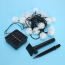 5M 20 LED Solar Power Snow Ball Fairy String Light Outdoor Garden Lamp Christmas Holiday Party Decor