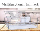 Dish Drainer 2 Tiers Stainless Steel Kitchen Washing Up Rack Holder & Drip Tray Kitchen Storage Rack