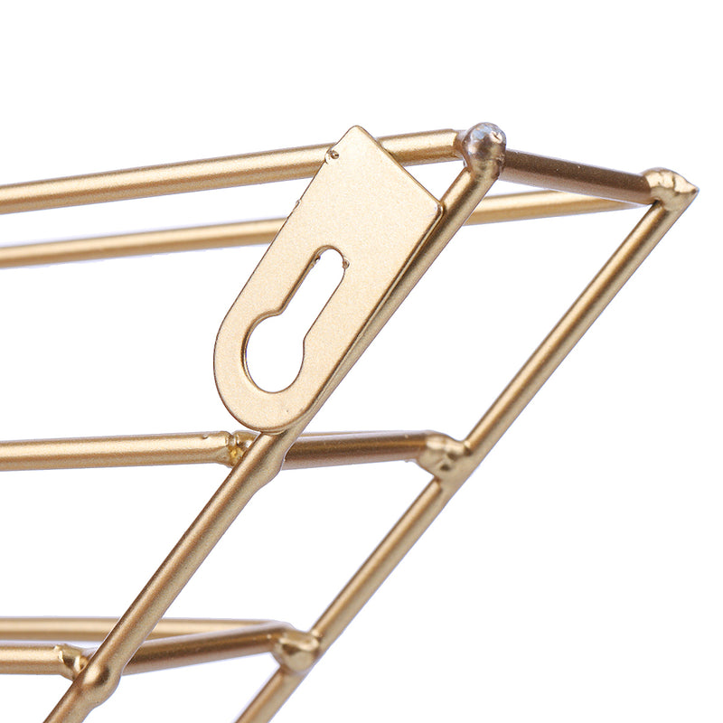 Iron Wall Bookshelf Holder Rack Organizer Craft Magazine Storage Home Decoration