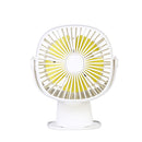 Loskii HF-201 Mini Electronic Desktop Clamp Design LED Night Light USB Rechargeable Fan
