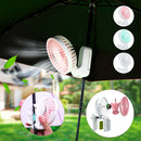 Portable USB Rechargeable Umbrella Hanging Fan Handheld Desktop Mini Folding Fan Air Cooler Cooling Fan For Office Outdoor Travel