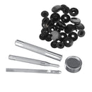 8pcs/Set 15mm or 12.5mm Black Snap Fasteners Popper Press Stud Button With Fixing Kit