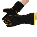 35cm Heavy Duty Black MIG Welding Gloves Gauntlets Welders Leather Thicken Glove