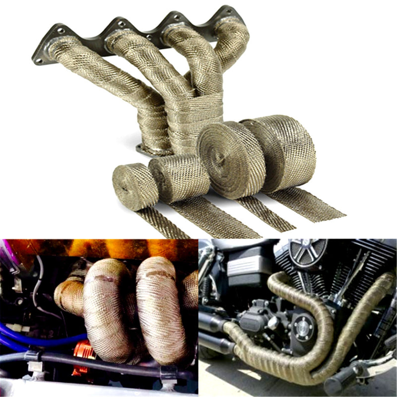 5M Exhaust Heat Wrap Manifold Downpipe High Temp Insulation Bandage Tape Roll