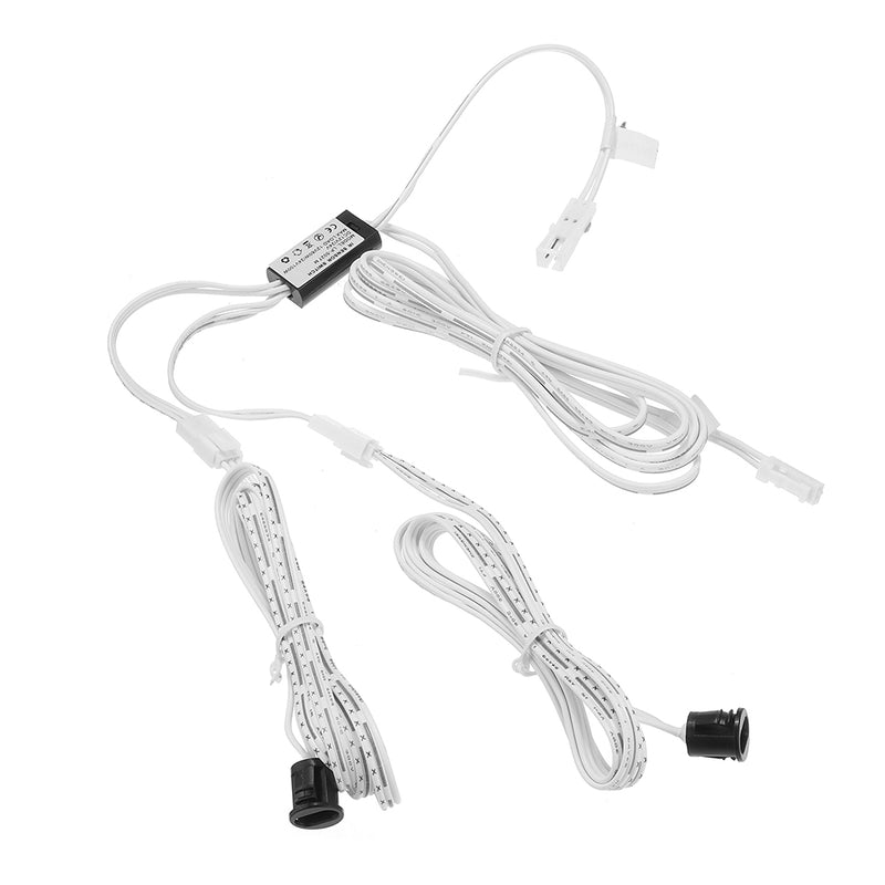 Lampow LP-5027M2 Silver / Black DC5-24V Double Head Door Mounted Sensor Switch High Power Wardrobe Double Head Switch
