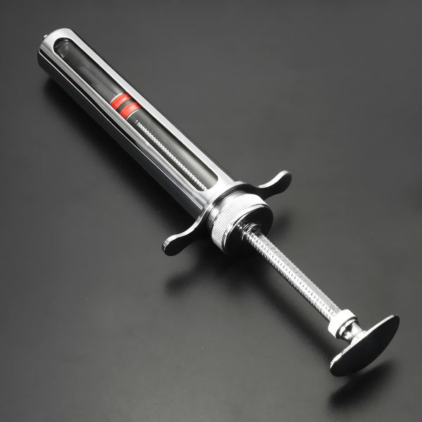 50ml Stainless Steel Animal Syringe Veterinary Lab Pet Injector