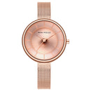 MINI FOCUS MF0331L Simple Cat Eyes Dial Full Steel Women Quartz Watch