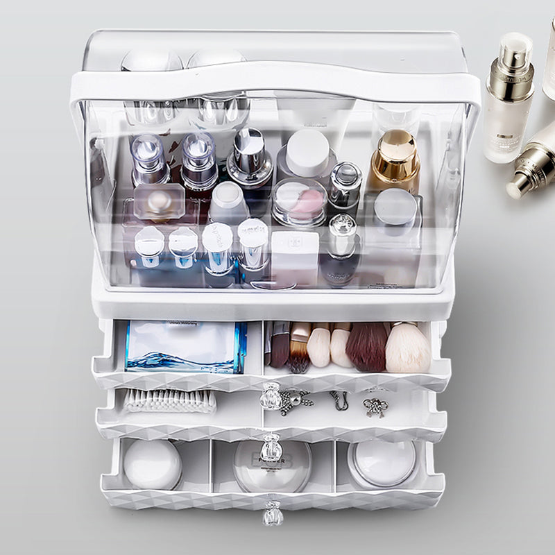 1/2/3 Layers Dustproof Earrings Jewelry Cosmetic Storage Box Desktop Organizer Display Stand Rack Tray