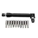 Drillpro 1/4 Inch L shaped Screwdriver Bits Wrench with 10Pcs Screwdriver Bits