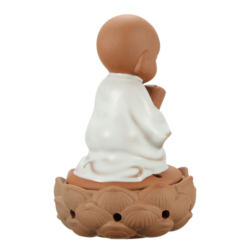 Ceramic Incense Burner Backflow Holder Porcelain Monk Bonze Stove Home Decor