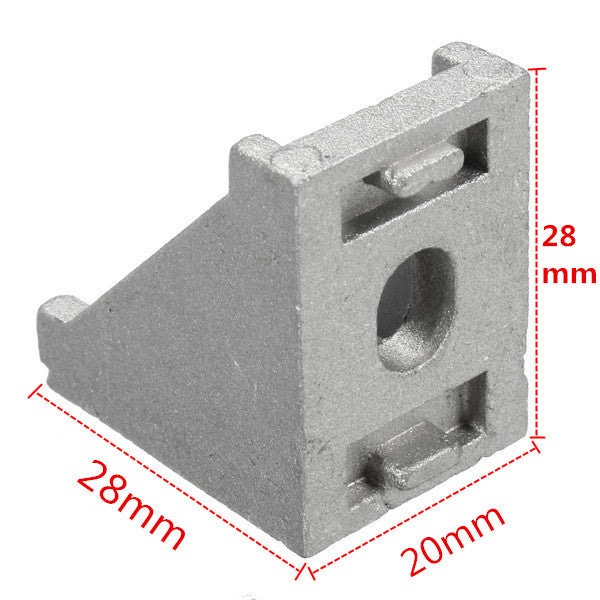 Suleve AJ28 10Pcs 2028 Aluminium Angle Corner Joint 20 Series Aluminum Extrusion 20x20mm Right Angle Bracket Furniture Fittings
