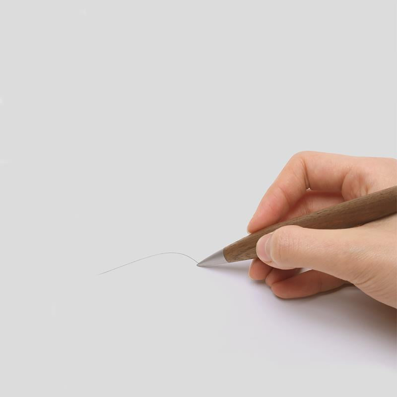 XIAOMI Wood Metal Forever Pen Luxury Creative Writing Drawing Sketching Pen with Base Business Gift