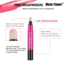 Music Flower Nutritious 6 color Rotating Soft Cushion Sponge Lipstick Matte Waterproof Non-sticky Lip Gloss