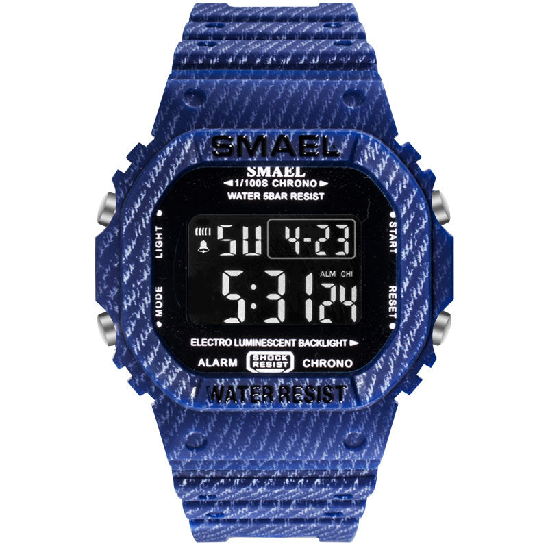 SMAEL 1801 Men Camouflage Cowboy Style Luminous 5ATM Waterproof Digital Watch