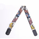 Adjustable Cotton Strap Belt with PU Leather Ends for Electric Guitar Bass Ukulele
