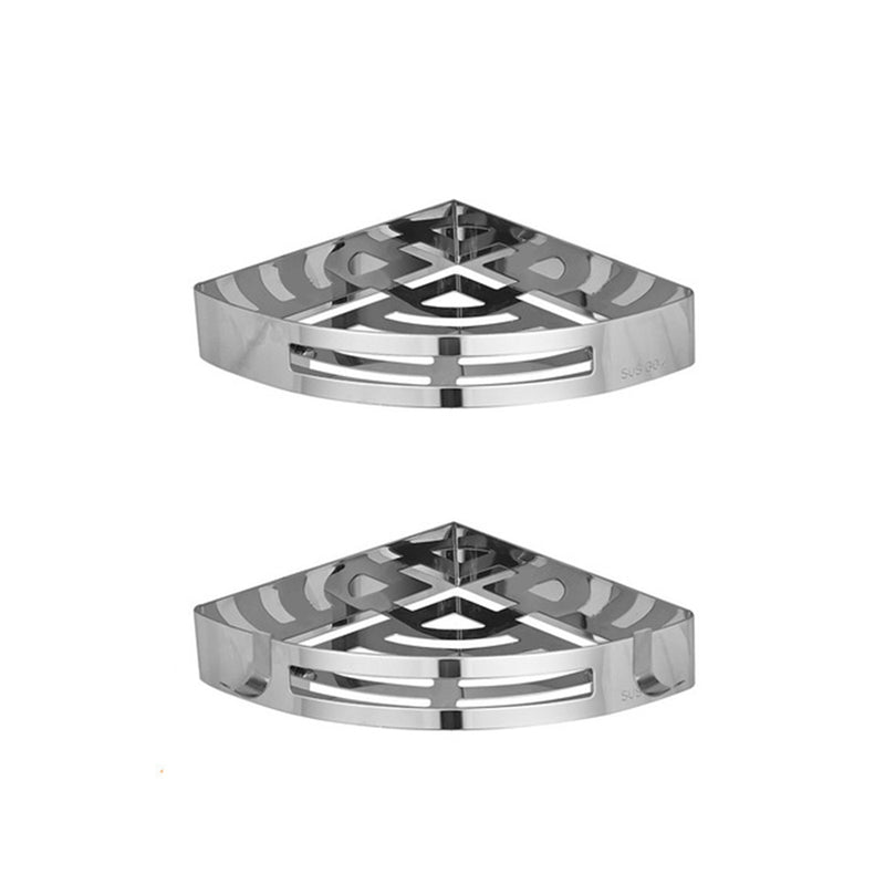 304 Stainless Steel Drain Shelf Bathroom Corner Frame Storage Tripod Single Layer Triangle Basket