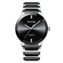 TEVISE T845 Casual Style Men Wrist Watch Date Display Full Steel Band Quartz Watch