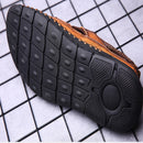 HEMU Men's Leather Sandals Non-Slip Quick Drying Waterproof Deodorant Fashion Sports Casual Sandals